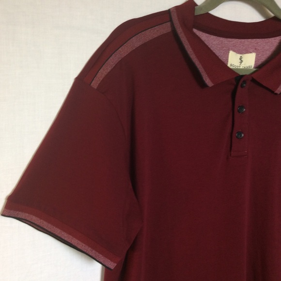 Scott James Burgundy collared Polo shirt NWT - Picture 4 of 11